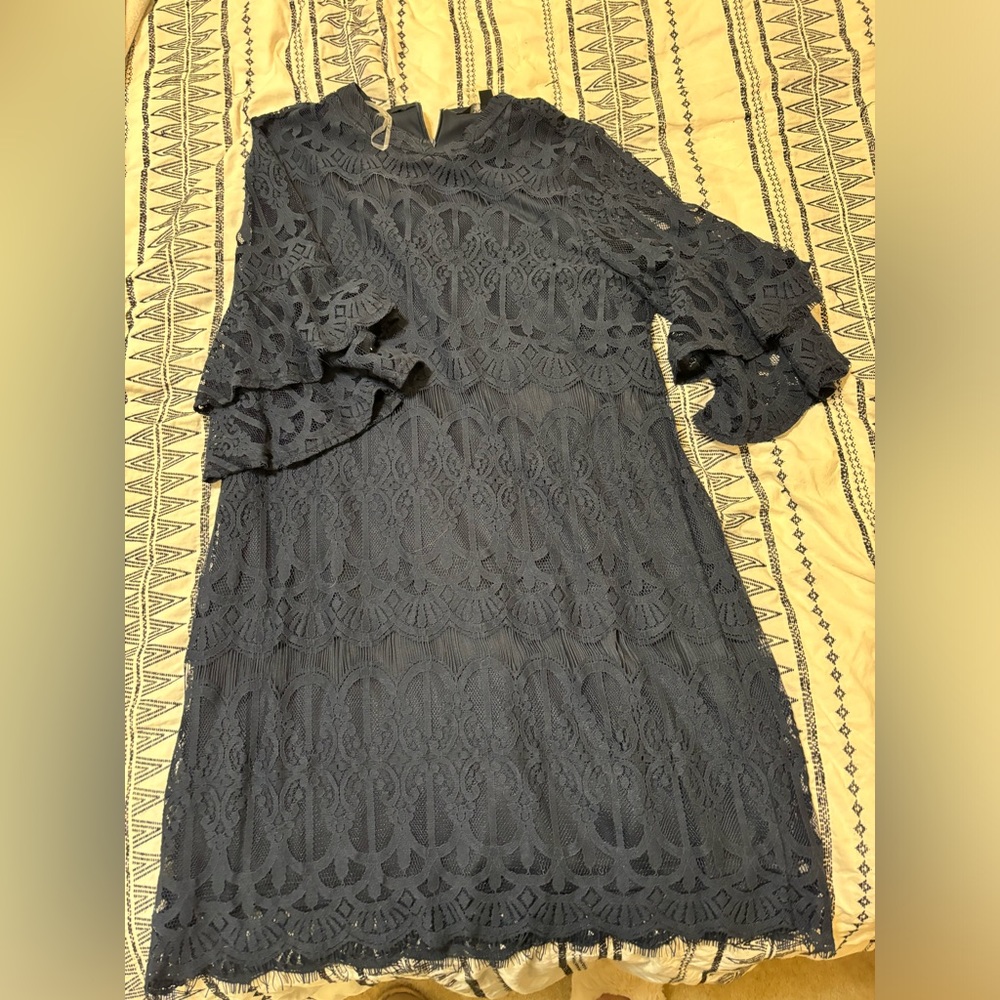 Navy Blue Lace Dress